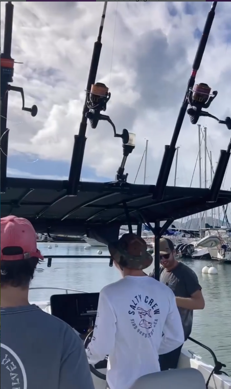 On board with KANOA, rods ready for a fishing trip